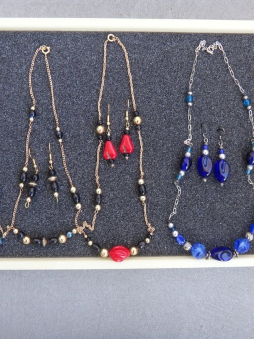 5 pairs Necklaces and Matching Earring Handmade